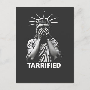 Statue Liberty New York America Tarrified  Announcement Postcard