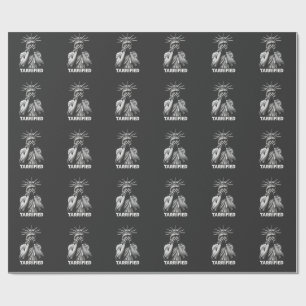 Statue Liberty New York America Tarrified Wrapping Paper