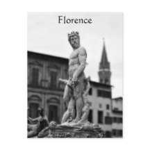 Statue Neptune, Florence, Italie, Carte postale
