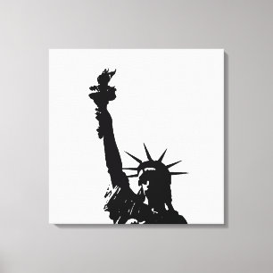 Statue noire et blanche de la Liberté Toile envelo