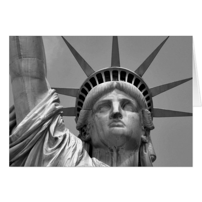 Statue noire et blanche de Liberty New York (Devant horizontal)
