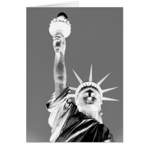 Statue noire et blanche de Liberty New York City