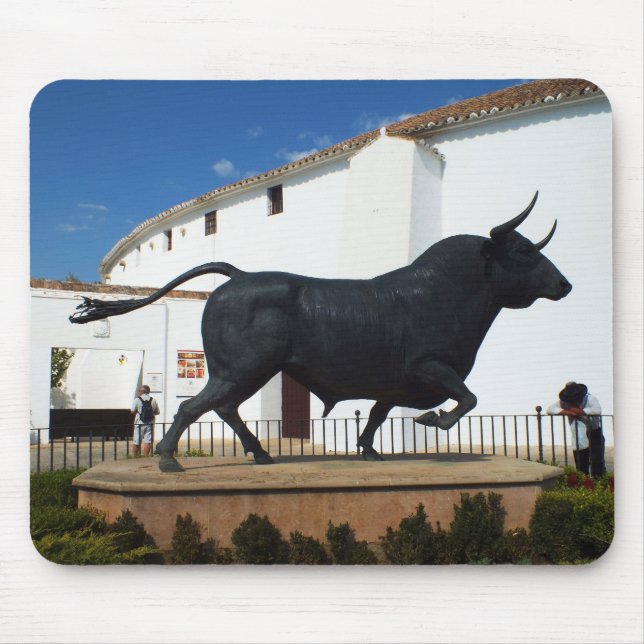 Statue of a bull in Ronda, Spain Mouse Pad (Front)