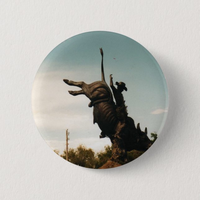 Statue of a bullrider(kkincade12) 2 inch round button (Front)