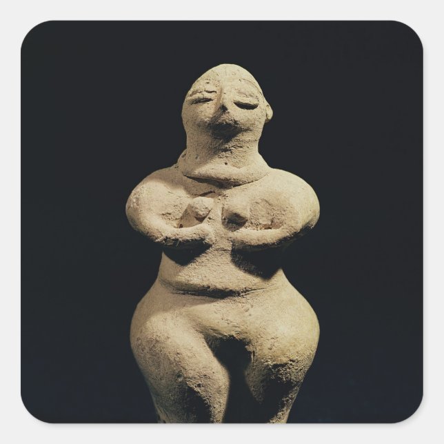 Statue of a goddess, 6th millennium BC Square Sticker (Front)