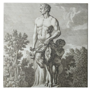Statue of a Satyr at Versailles, 1675, from 'Vues Tile