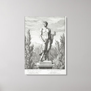 Statue of a Satyr holding a bunch of grapes, Versa Canvas Print