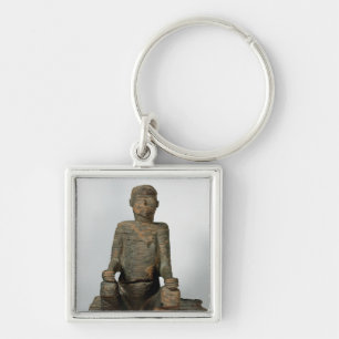 Statue of a seated man, Mbembe, Nigeria Keychain