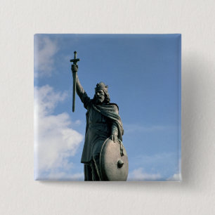 Statue of Alfred the Great 2 Inch Square Button