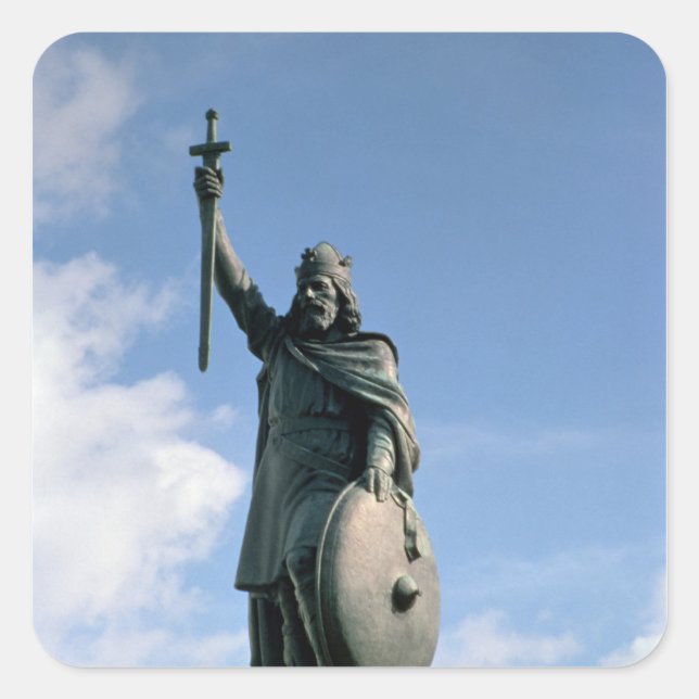 Statue of Alfred the Great Square Sticker (Front)