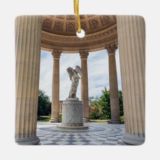 Statue of Cupidon, Temple of love in Versailles Ceramic Ornament (Front)