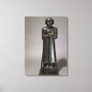 Statue of Gudea, Prince of Lagash, Neo-Sumerian, f Canvas Print