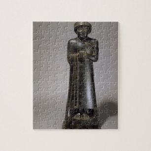Statue of Gudea, Prince of Lagash, Neo-Sumerian, f Jigsaw Puzzle