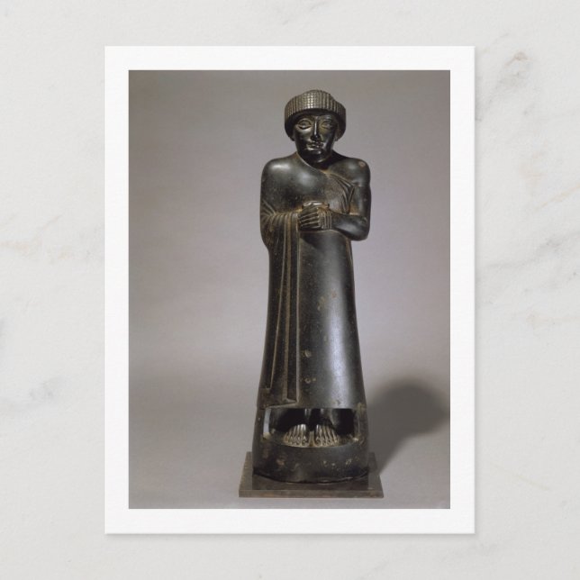 Statue of Gudea, Prince of Lagash, Neo-Sumerian, f Postcard (Front)