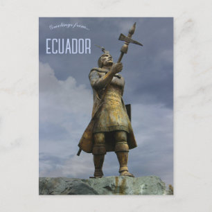 Statue of Huyna Cápac Cuenca Ecuador Postcard