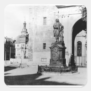 Statue of Johann Sebastian Bach Square Sticker
