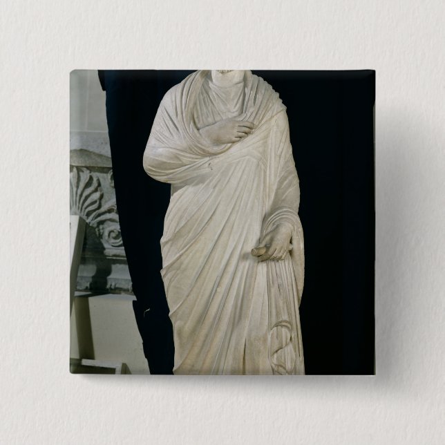 Statue of Julian the Apostate 2 Inch Square Button (Front)