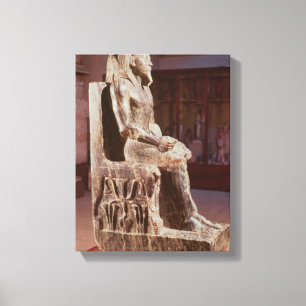 Statue of Khafre enthroned Canvas Print