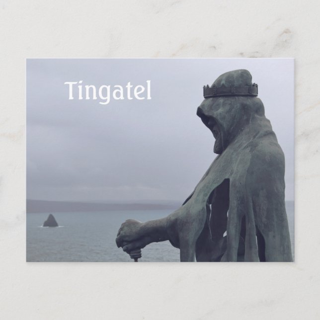 Statue of King Arthur at Tintagel Castle Postcard (Front)