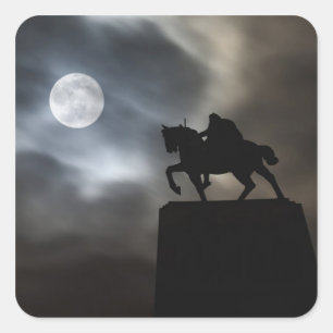 Statue of King Kralja Tomislava silhouetted Square Sticker