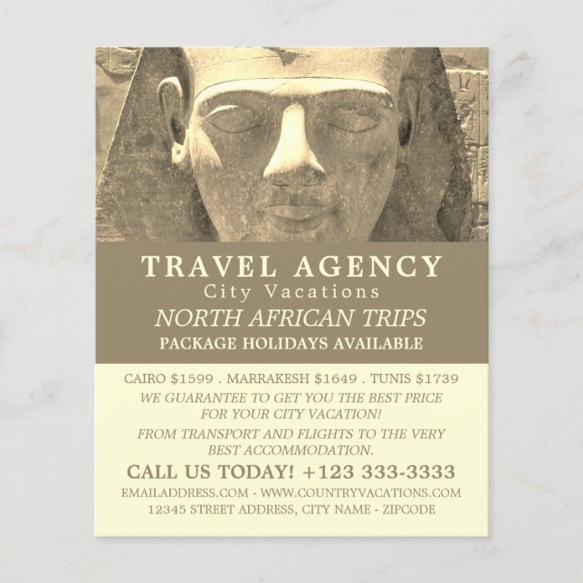 Statue Of King Ramses II, Travel Agency Advert Flyer (Front)