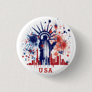 Statue of Liberty 1 Inch Round Button