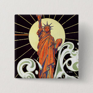 Statue of Liberty 2 Inch Square Button
