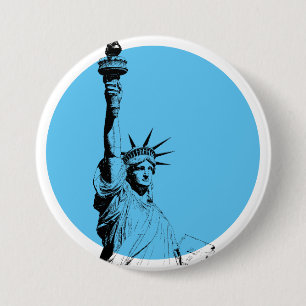 Statue Of Liberty 3 Inch Round Button