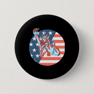 Statue Of Liberty 4th Of July Independence Day Ame 2 Inch Round Button
