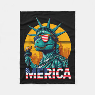 Statue Of Liberty 4th Of July Trex Boys American F Fleece Blanket