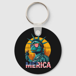 Statue Of Liberty 4th Of July Trex Boys American F Keychain
