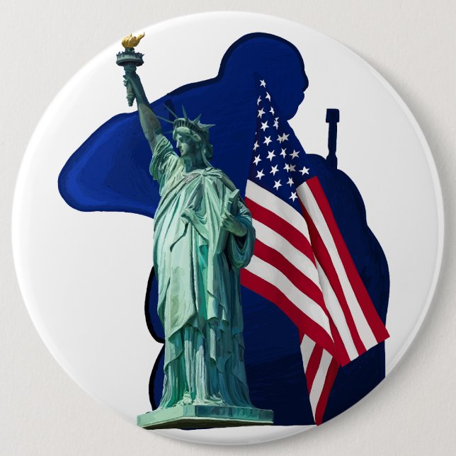 Statue of Liberty 6 Inch Round Button (Front)