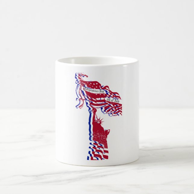 Statue of Liberty American Flag and Your Text Coffee Mug (Center)