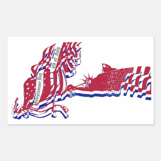 Statue of Liberty American Flag and Your Text Sticker (Front)