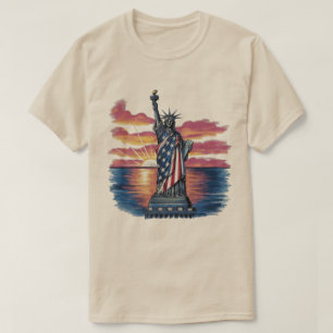 Statue of Liberty American Flag T-Shirt
