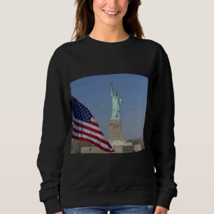 Statue of Liberty and American Flag Patriotic NYC Sweatshirt