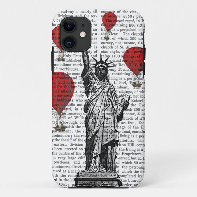 Statue Of Liberty and Red Hot Air Balloons Case-Mate iPhone Case (Back)
