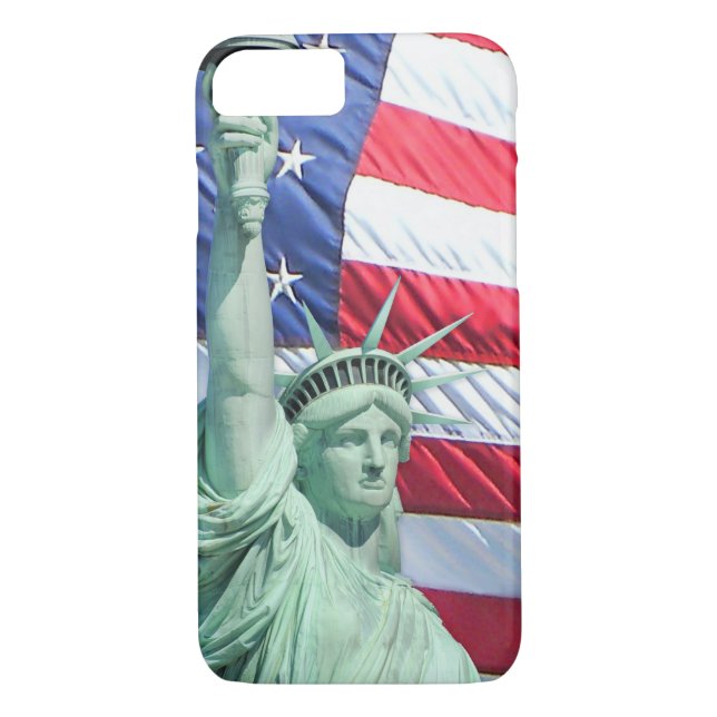 Statue of Liberty and U.S. Flag Case-Mate iPhone Case (Back)