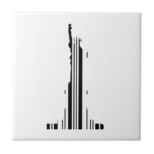 STATUE OF LIBERTY BAR CODE New York Barcode Tile (Front)