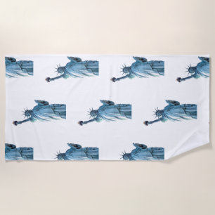 Statue of liberty beach towel