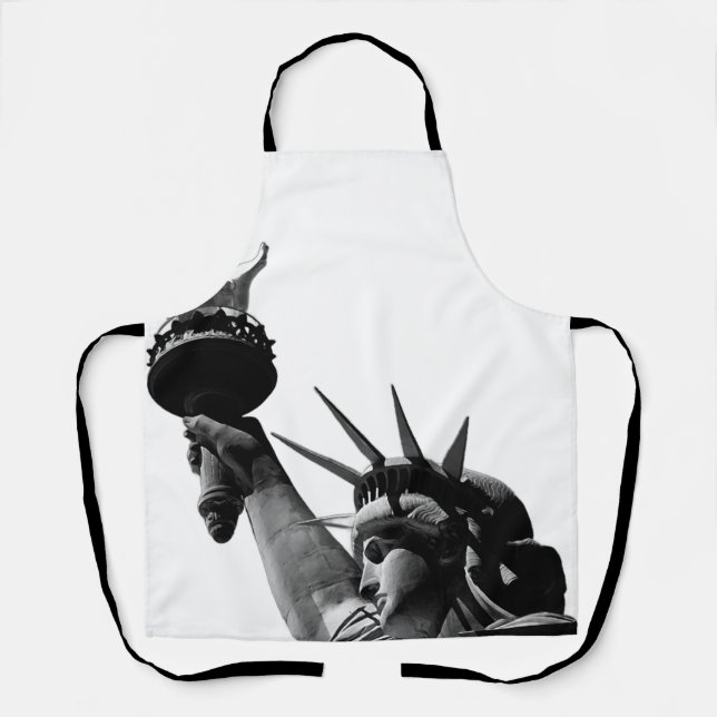 Statue of Liberty Black & White Apron (Front)