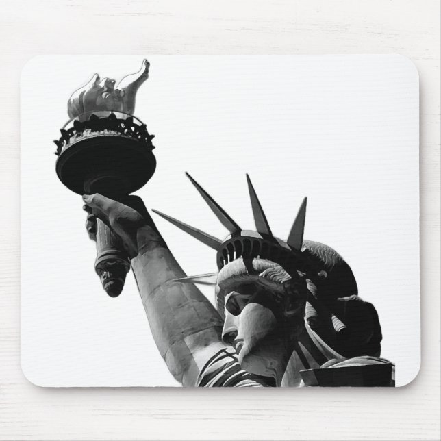 Statue of Liberty Black & White Mouse Pad (Front)