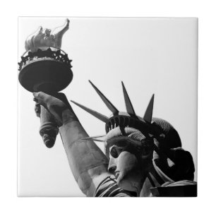 Statue of Liberty Black & White Tile