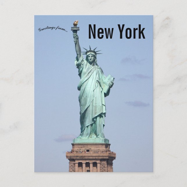 Statue Of Liberty Blue Sky New York U.S.A. Postcard (Front)