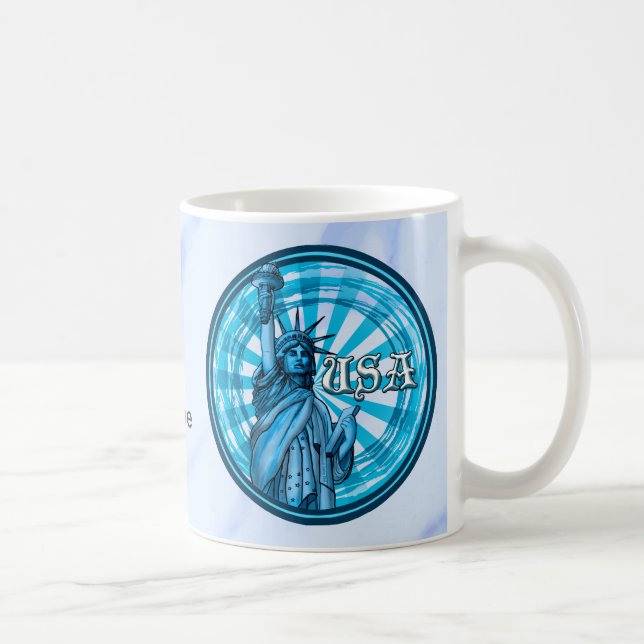 Statue Of Liberty Blue USA Coffee Mug (Right)
