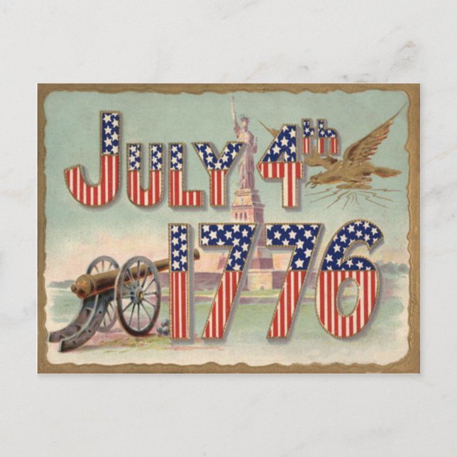 Statue of Liberty Cannon Stars & Stripes Postcard (Front)
