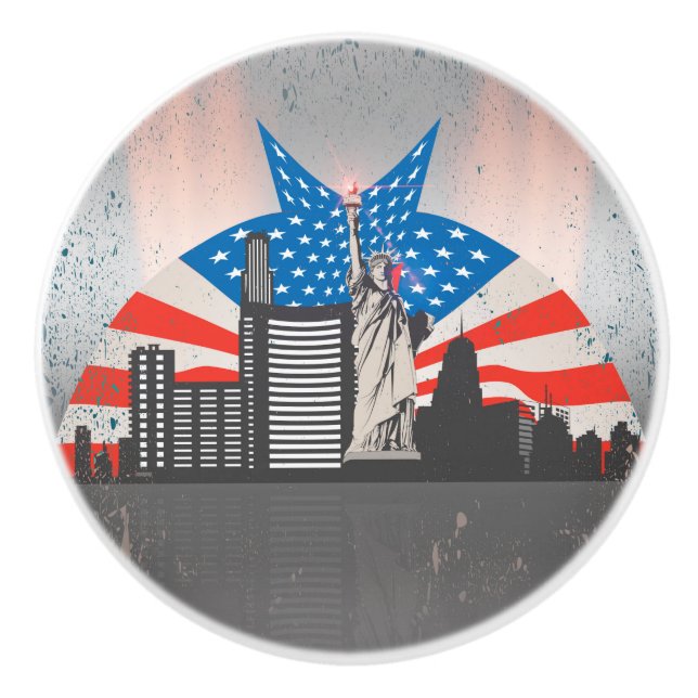 Statue of Liberty Ceramic Knob (Front)