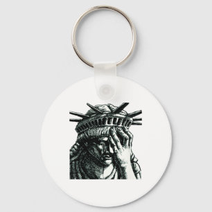 Statue Of Liberty Crying Anti Trump Resist No Musl Keychain