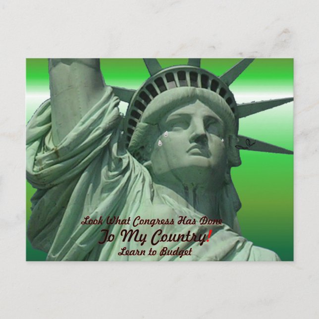 Statue of Liberty Crying Postcard (Front)