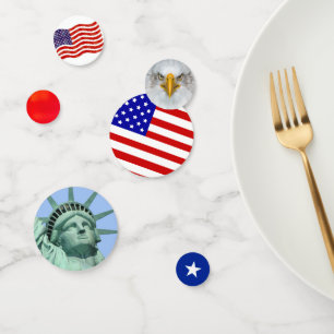 Statue of Liberty, Eagle & American Flag Confetti